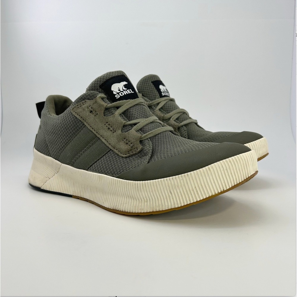 Sorel Out N About III Low Waterproof Sneakers Women 9.5 Stone Green NL4860-397